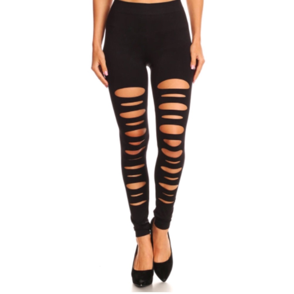 Slashed legging